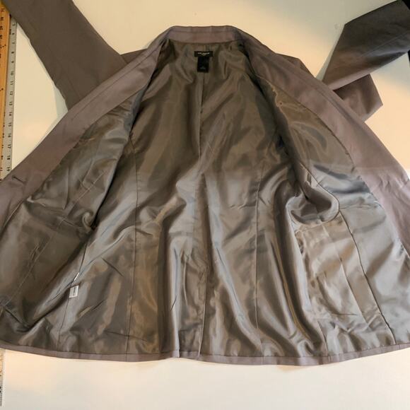 Ann Taylor Blazer Women 8 Taupe One Button Front Pockets Wool Blend Notch Career - Picture 9 of 12